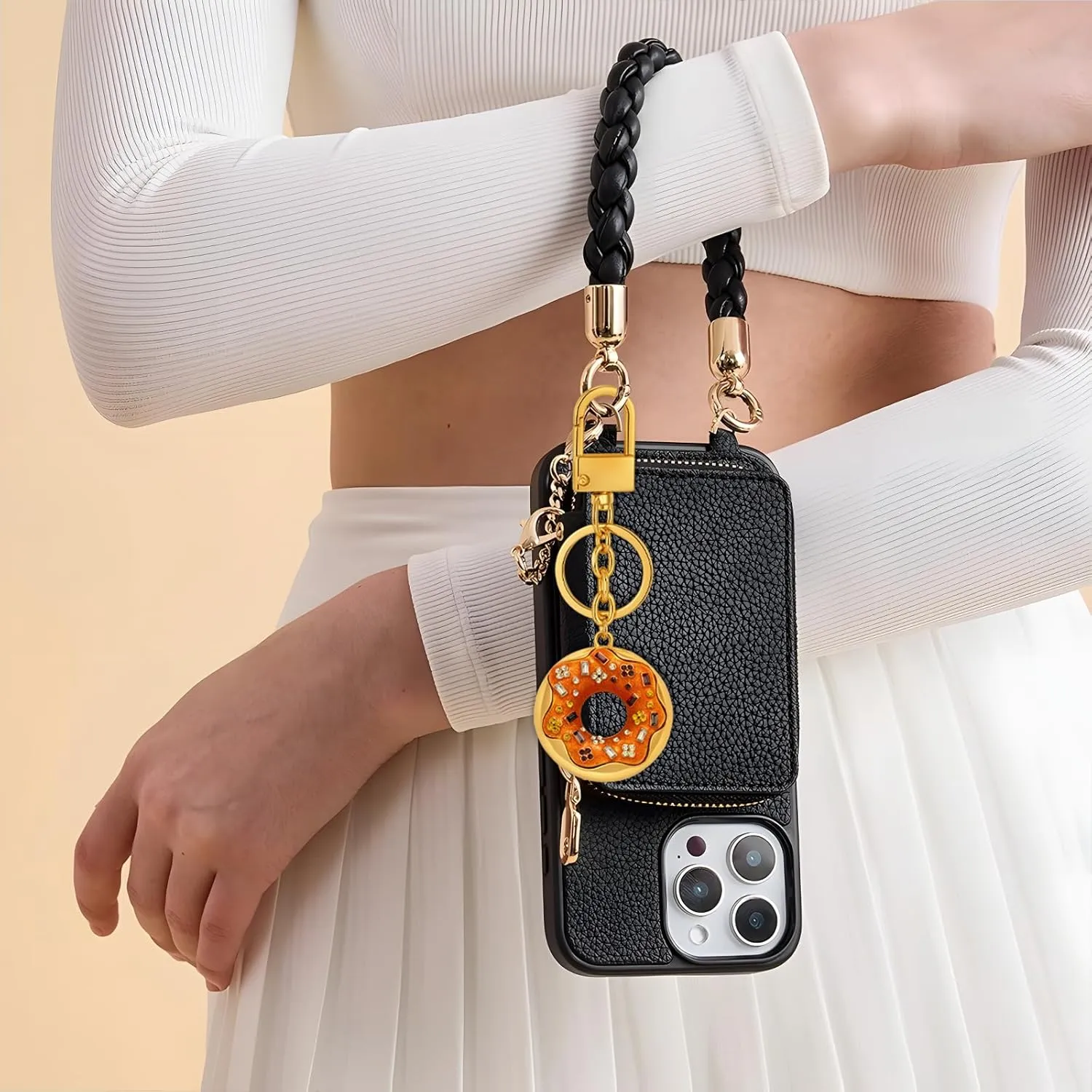 Cute Donut Keychain,Bag Charms, Heart Lollipop Key chains Accessories Decor for Women Purse