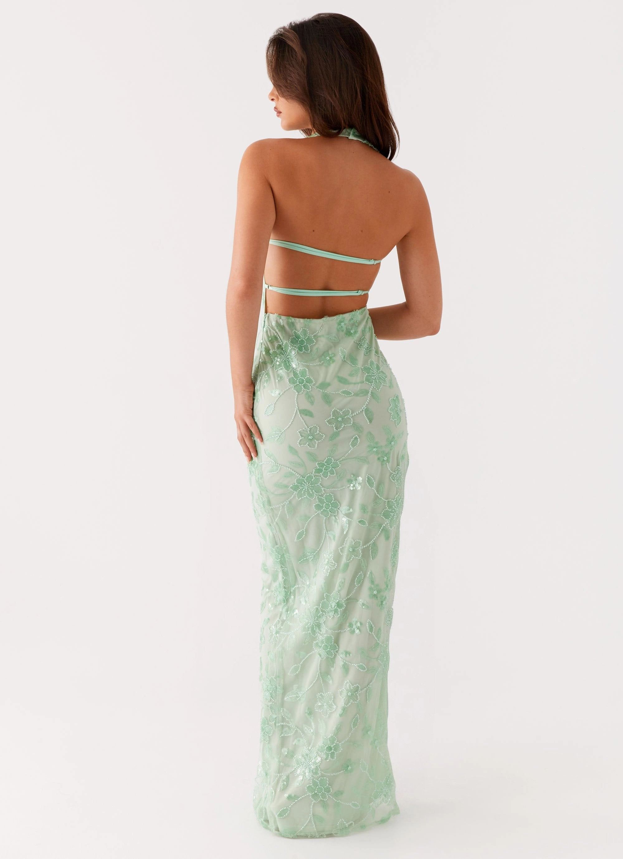 Cydney Beaded Maxi Dress - Sage
