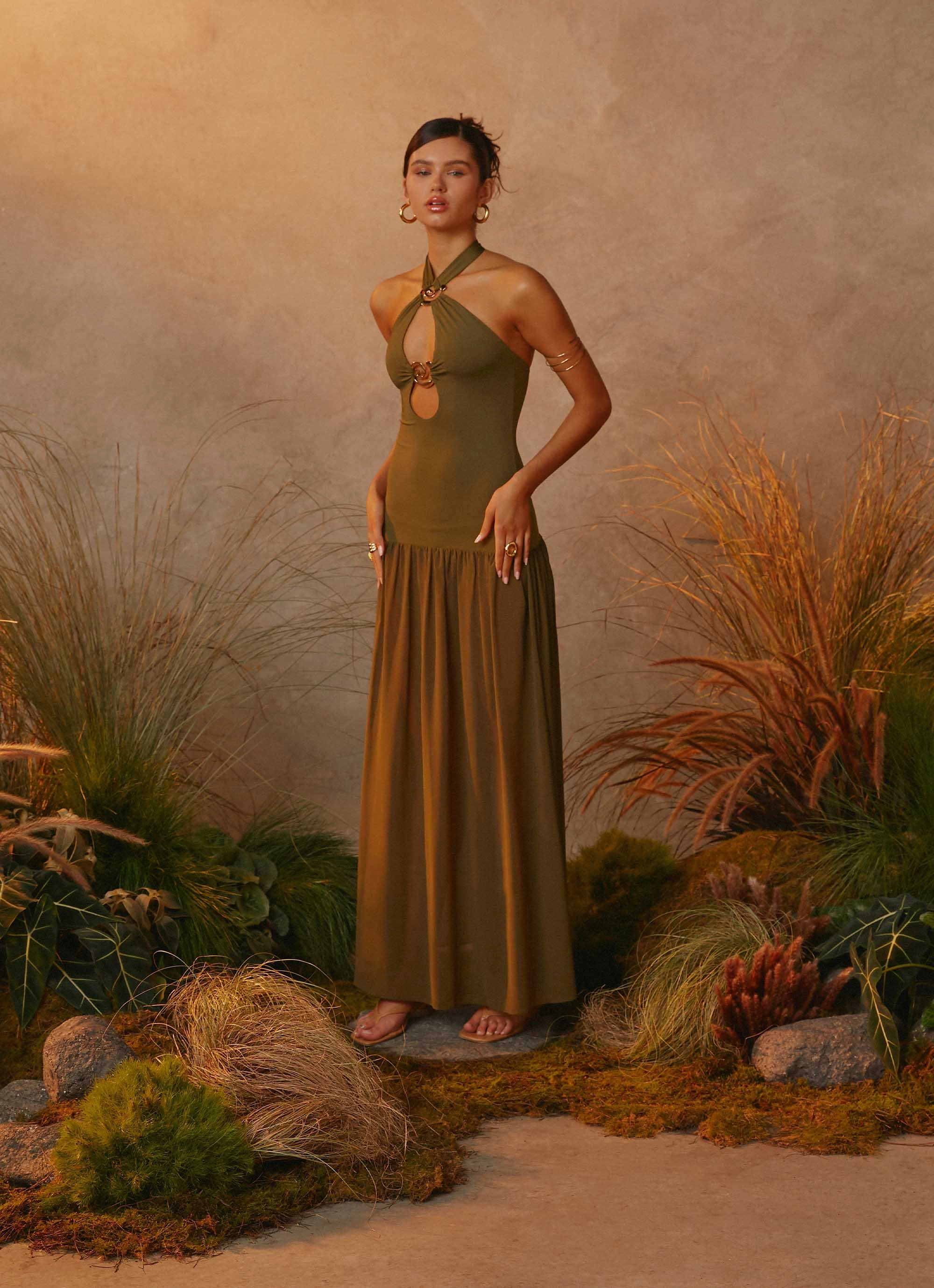 Cypress Kiss Maxi Dress - Khaki