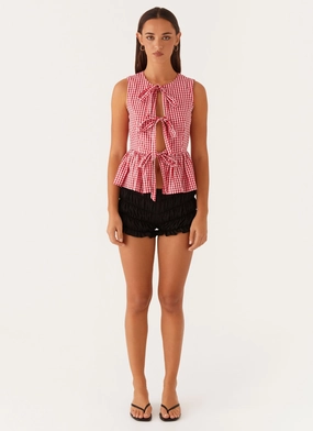 Cyrene Tie Top - Red Gingham Cyrene Tie Top - Red Gingham