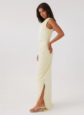 Daffodil Charm Linen Maxi Dress - Sunflower Yellow Daffodil Charm Linen Maxi Dress - Sunflower Yellow