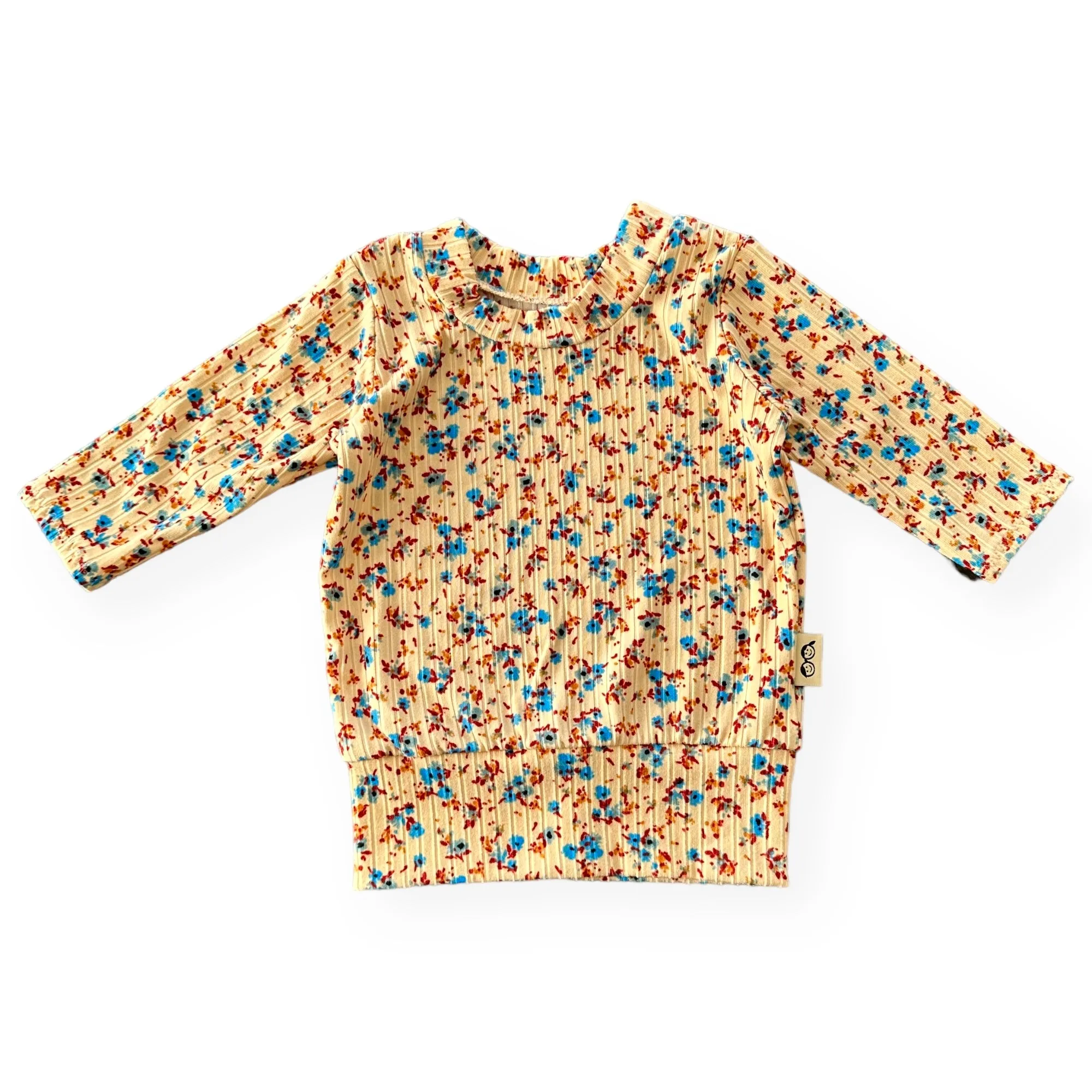 Dainty Floral on Yellow Ribbed Lounge Set