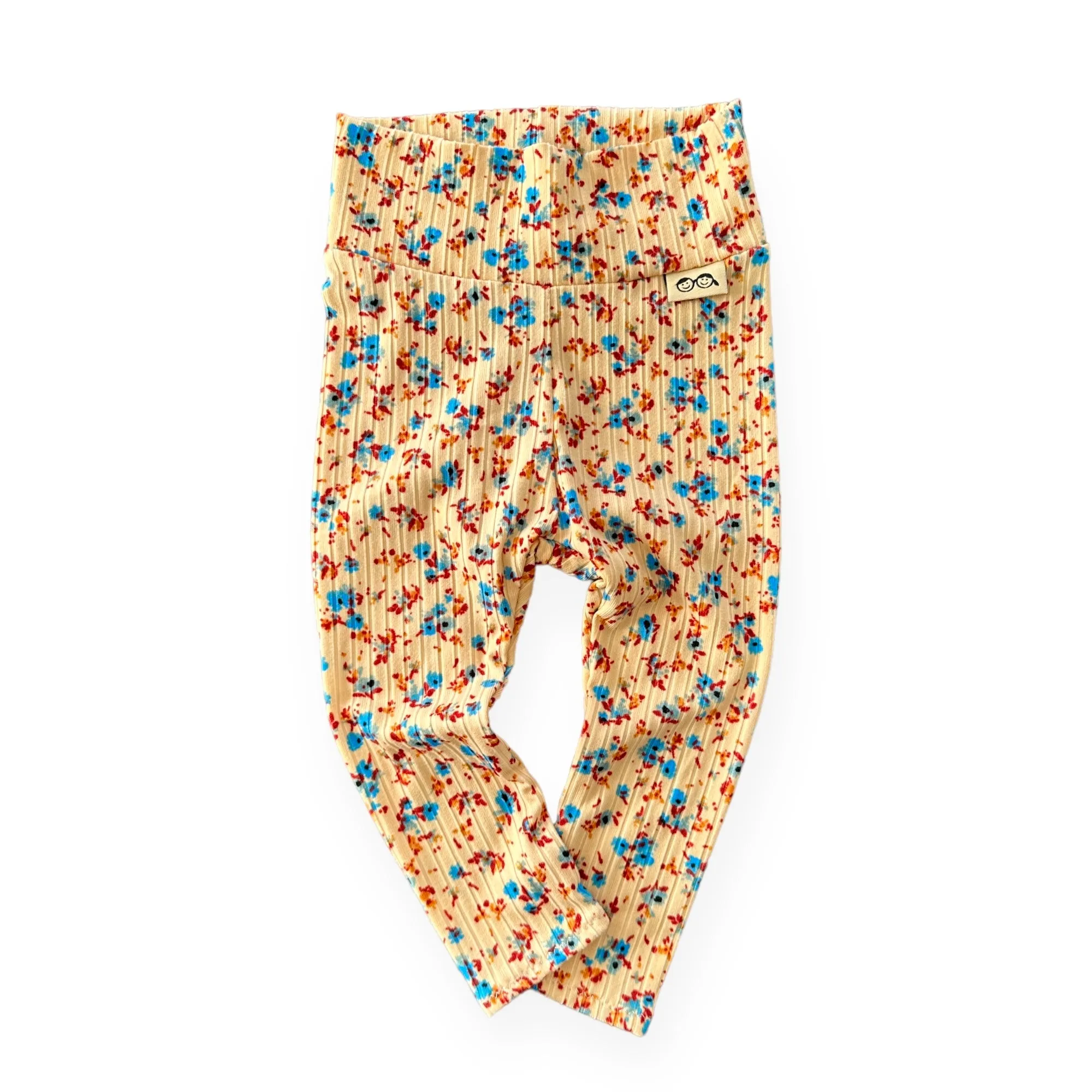 Dainty Floral on Yellow Ribbed Lounge Set