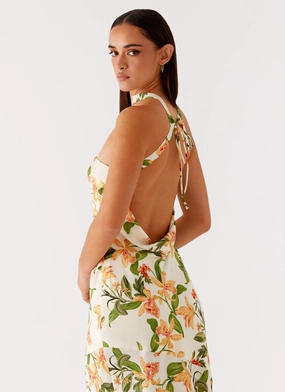 Damali Satin Maxi Dress - Floral Print Damali Satin Maxi Dress - Floral Print