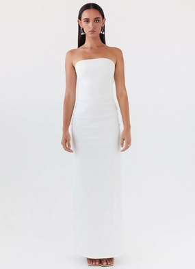 Danielle Strapless Maxi Dress - White Danielle Strapless Maxi Dress - White