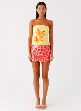 Danta Strapless Top - Yellow Danta Strapless Top - Yellow