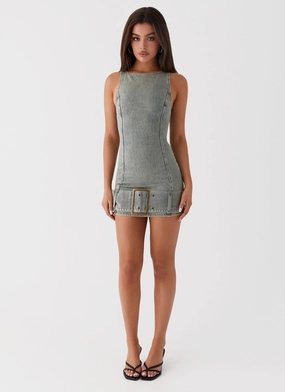 Dark Matter Mini Dress - Washed Denim Dark Matter Mini Dress - Washed Denim