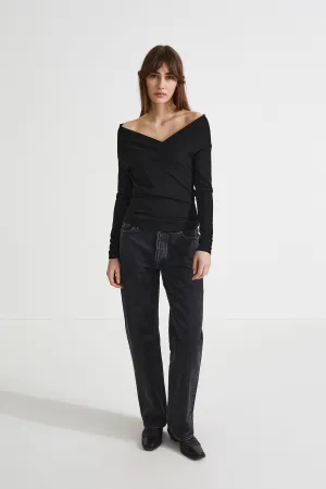 DEBORA TOP LONG - BLACK