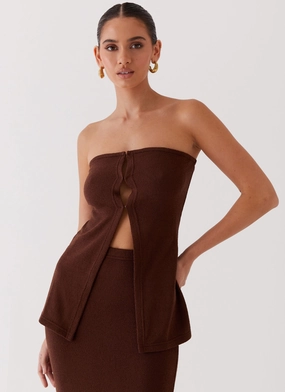 Delicate Lady Knit Top - Chocolate Delicate Lady Knit Top - Chocolate