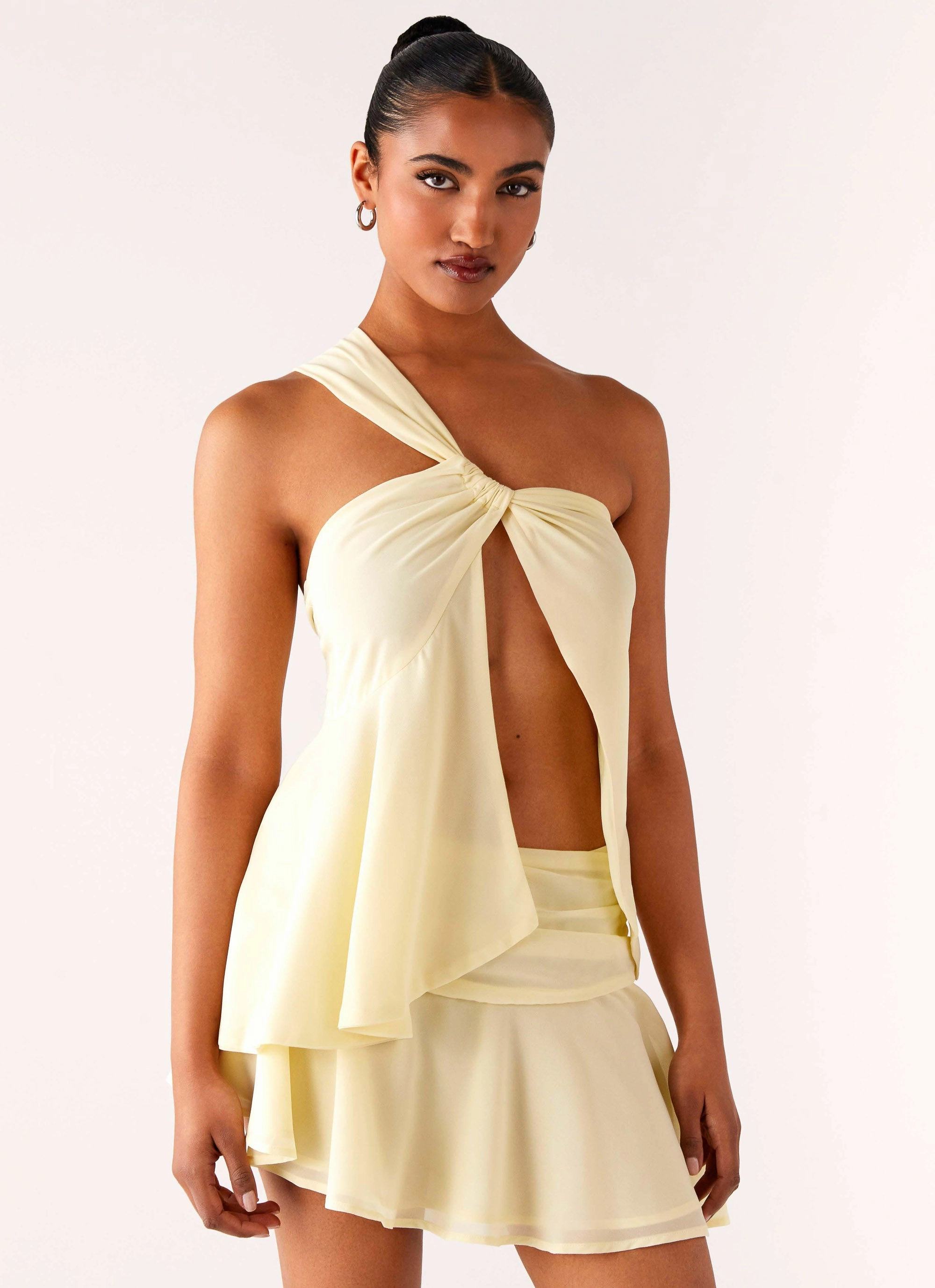 Delight Me Asymmetrical Top - Yellow