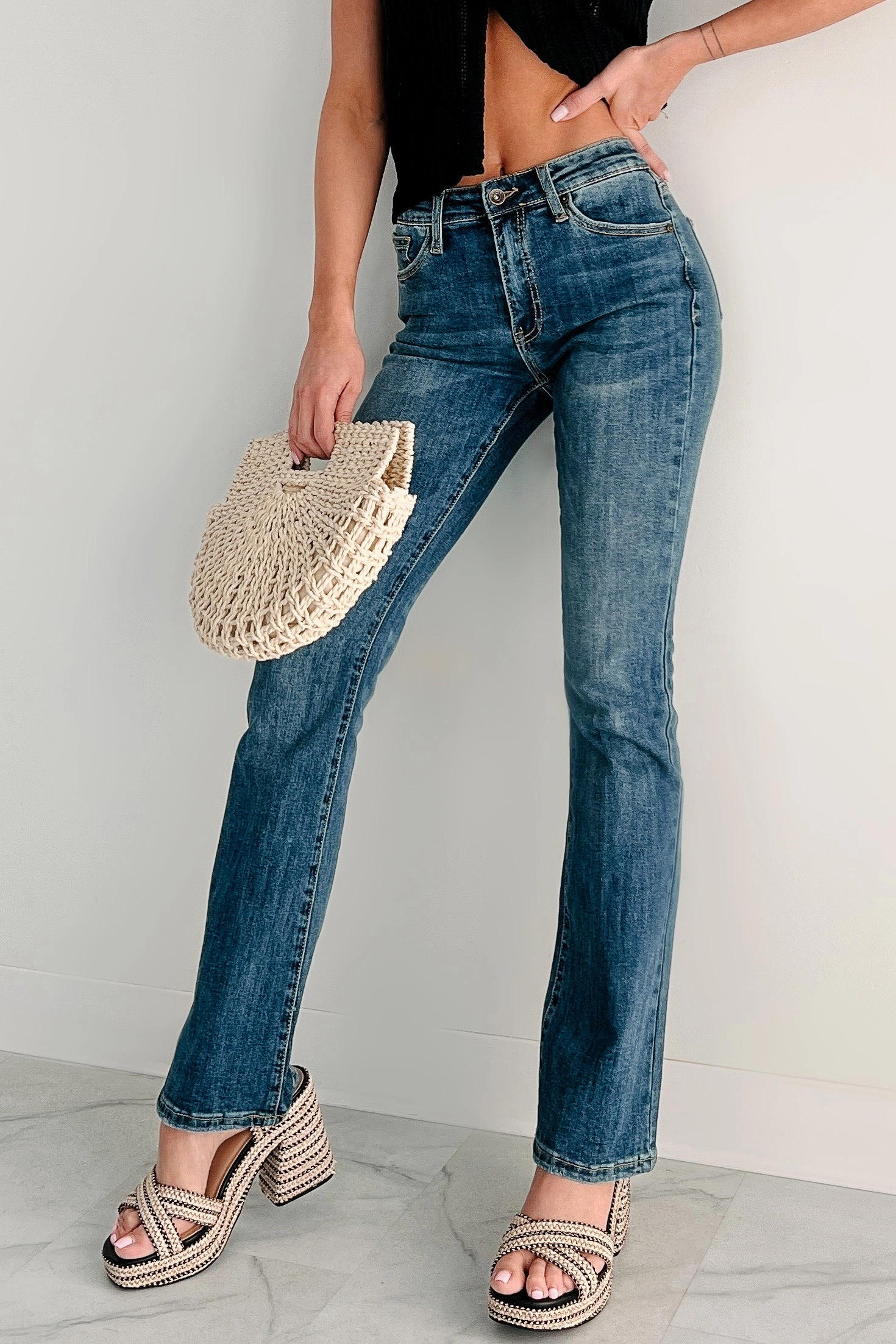 Dellen Mid Rise Special A Bootcut Jeans (Medium Dark)