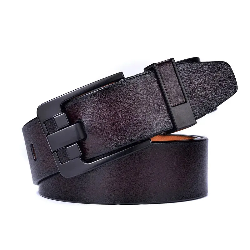 DENIM Genuine Leather Men Belt Waist Strap Luxury Classic Pin Buckle Male Belt