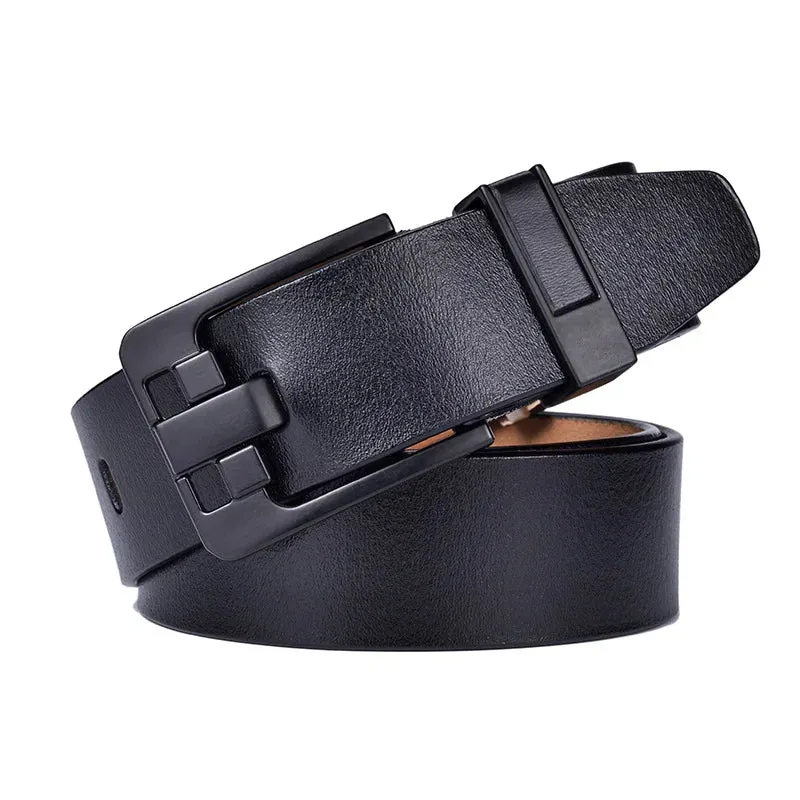 DENIM Genuine Leather Men Belt Waist Strap Luxury Classic Pin Buckle Male Belt
