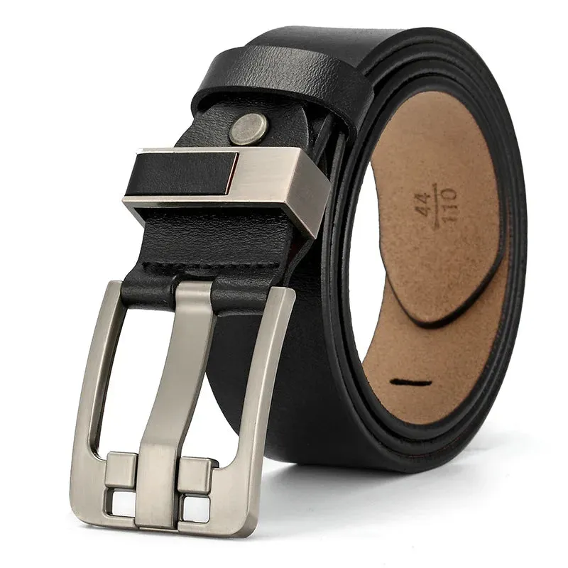 DENIM Genuine Leather Men Belt Waist Strap Luxury Classic Pin Buckle Male Belt