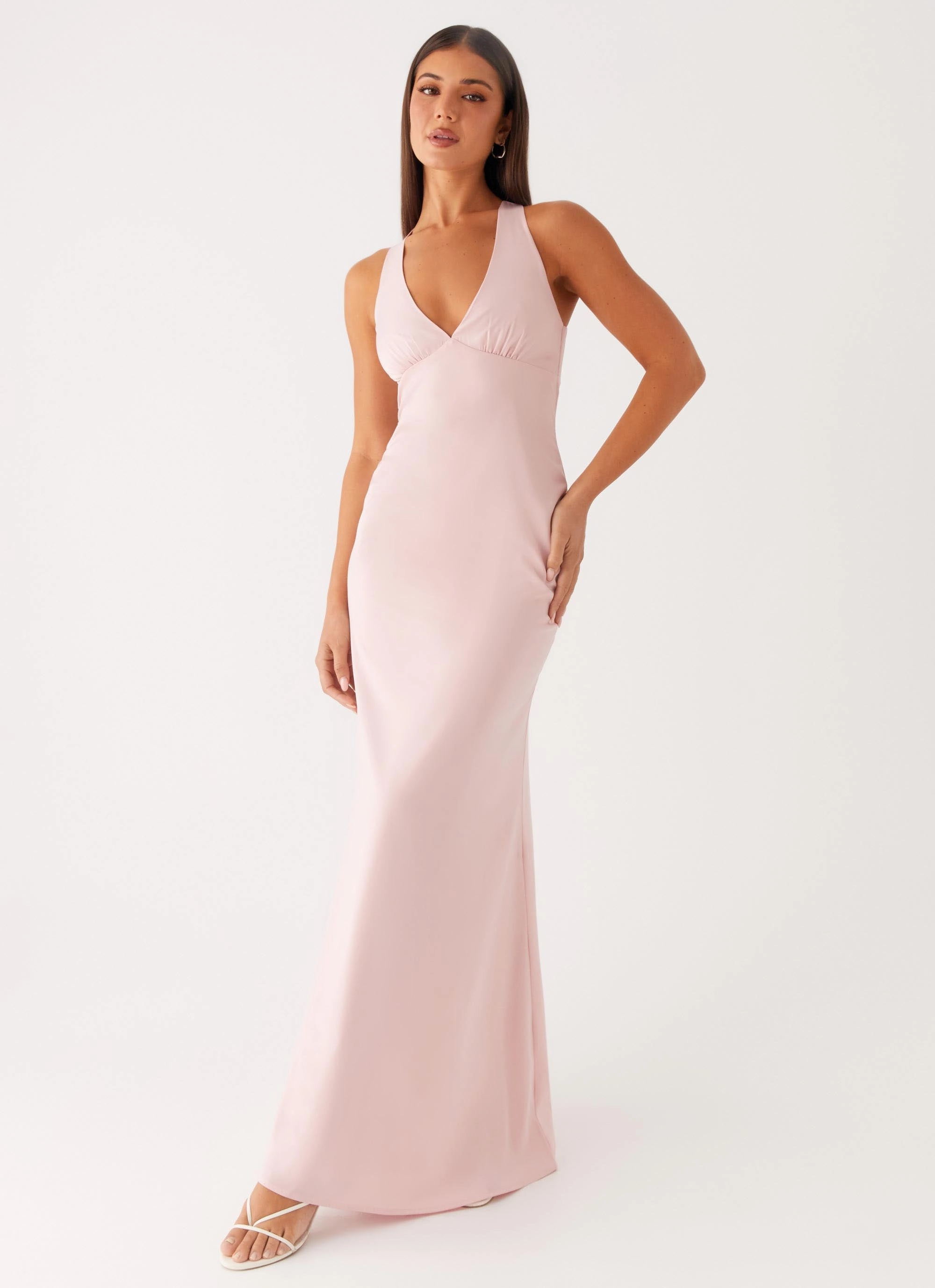 Desi Halterneck Maxi Dress - Pink