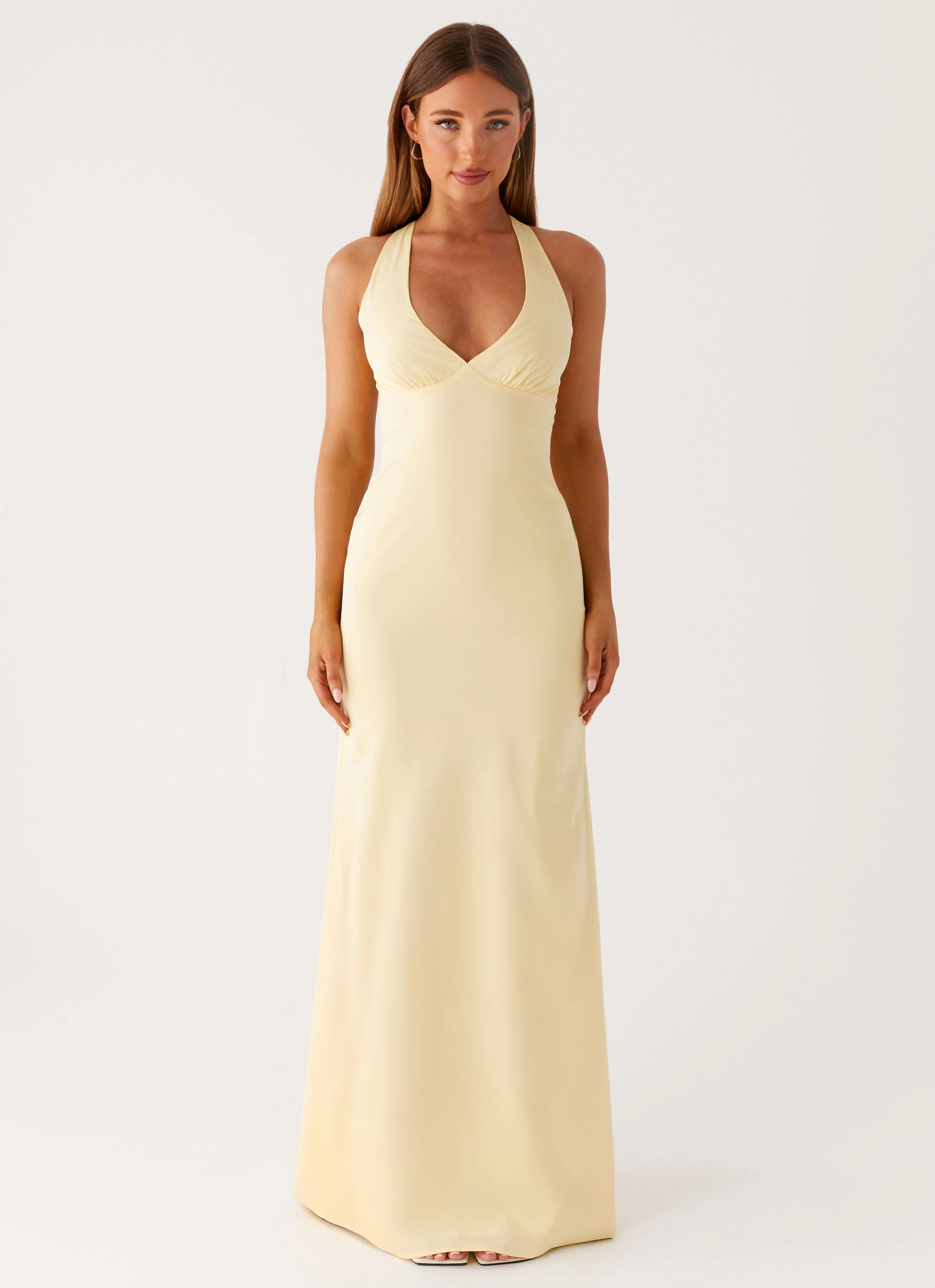 Desi Halterneck Maxi Dress - Yellow