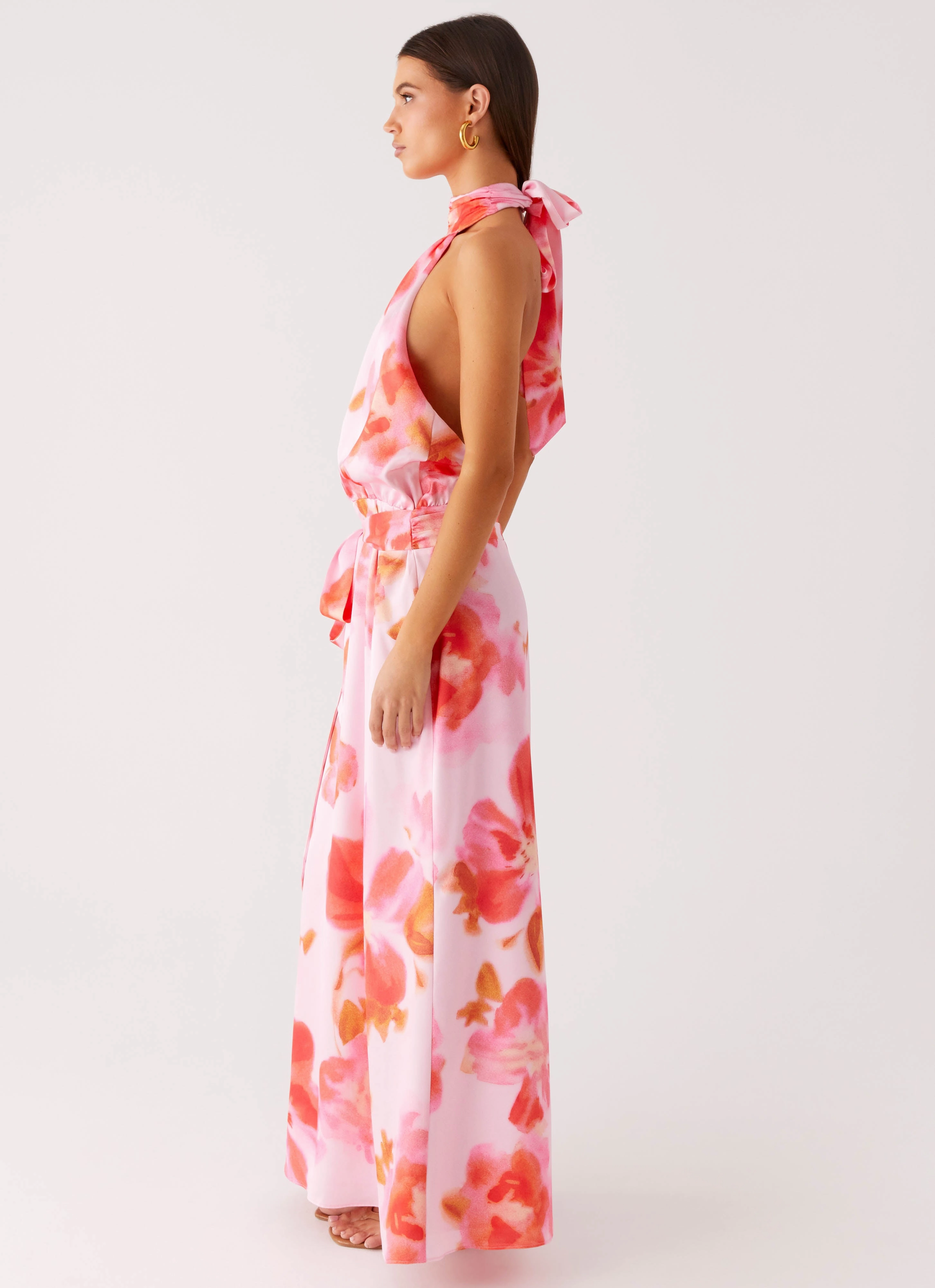 Diablo Backless Maxi Dress - Blushing Blossom