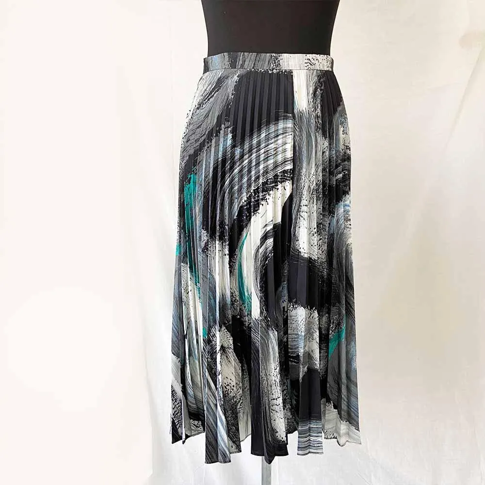 Diane Von Furstenberg Pleated Printed Midi Skirt