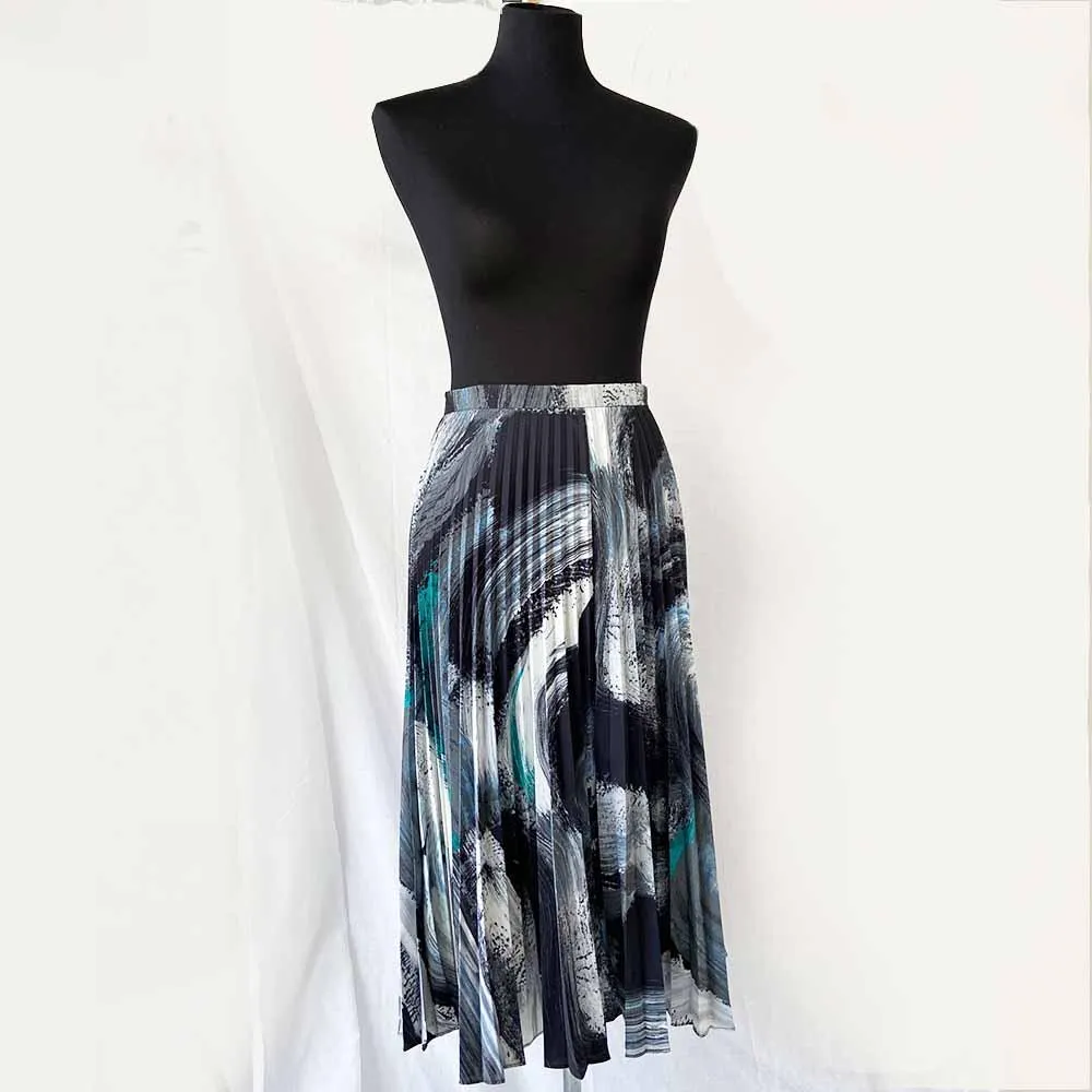 Diane Von Furstenberg Pleated Printed Midi Skirt