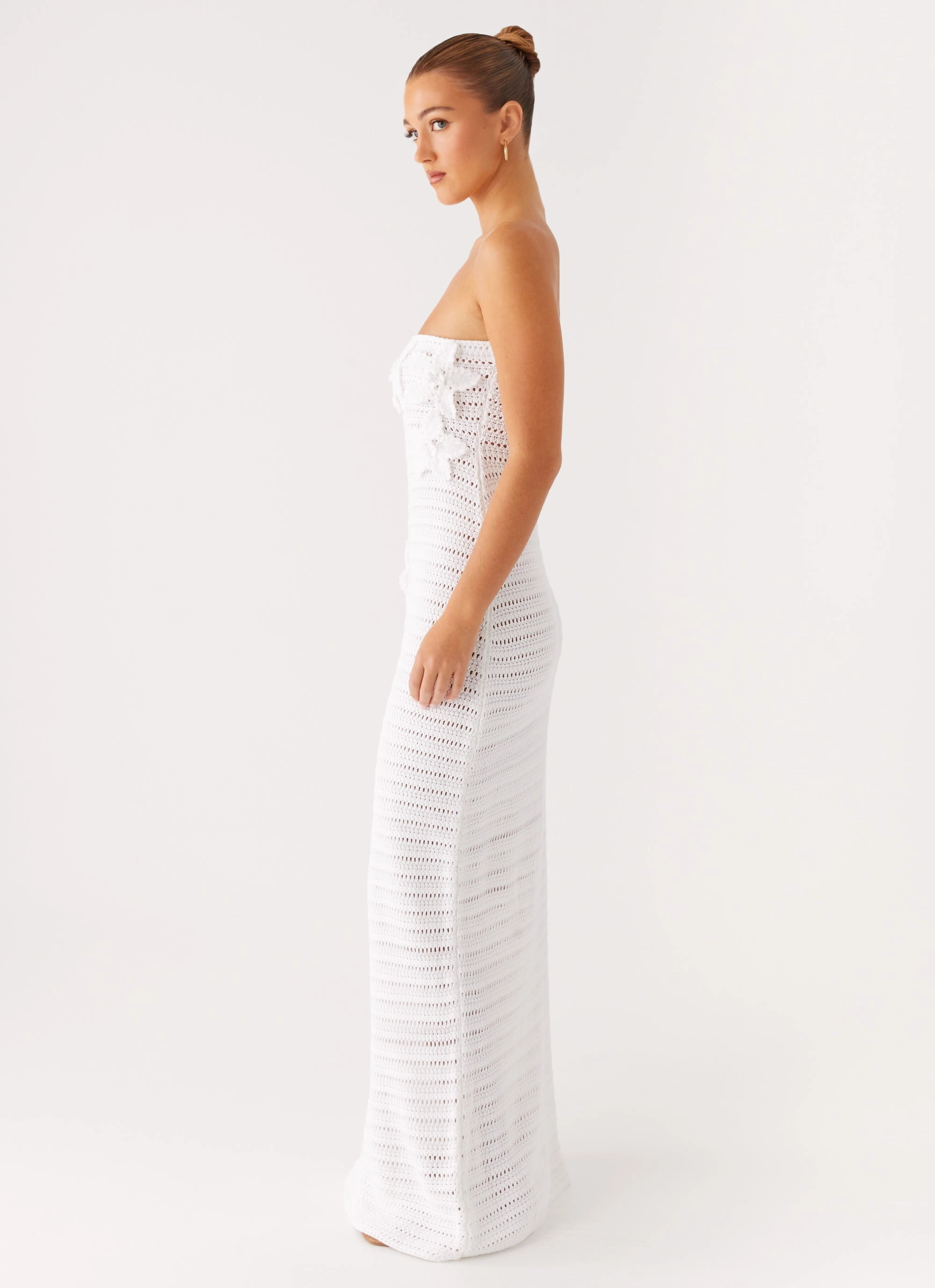 Diaz Crochet Maxi Dress - White