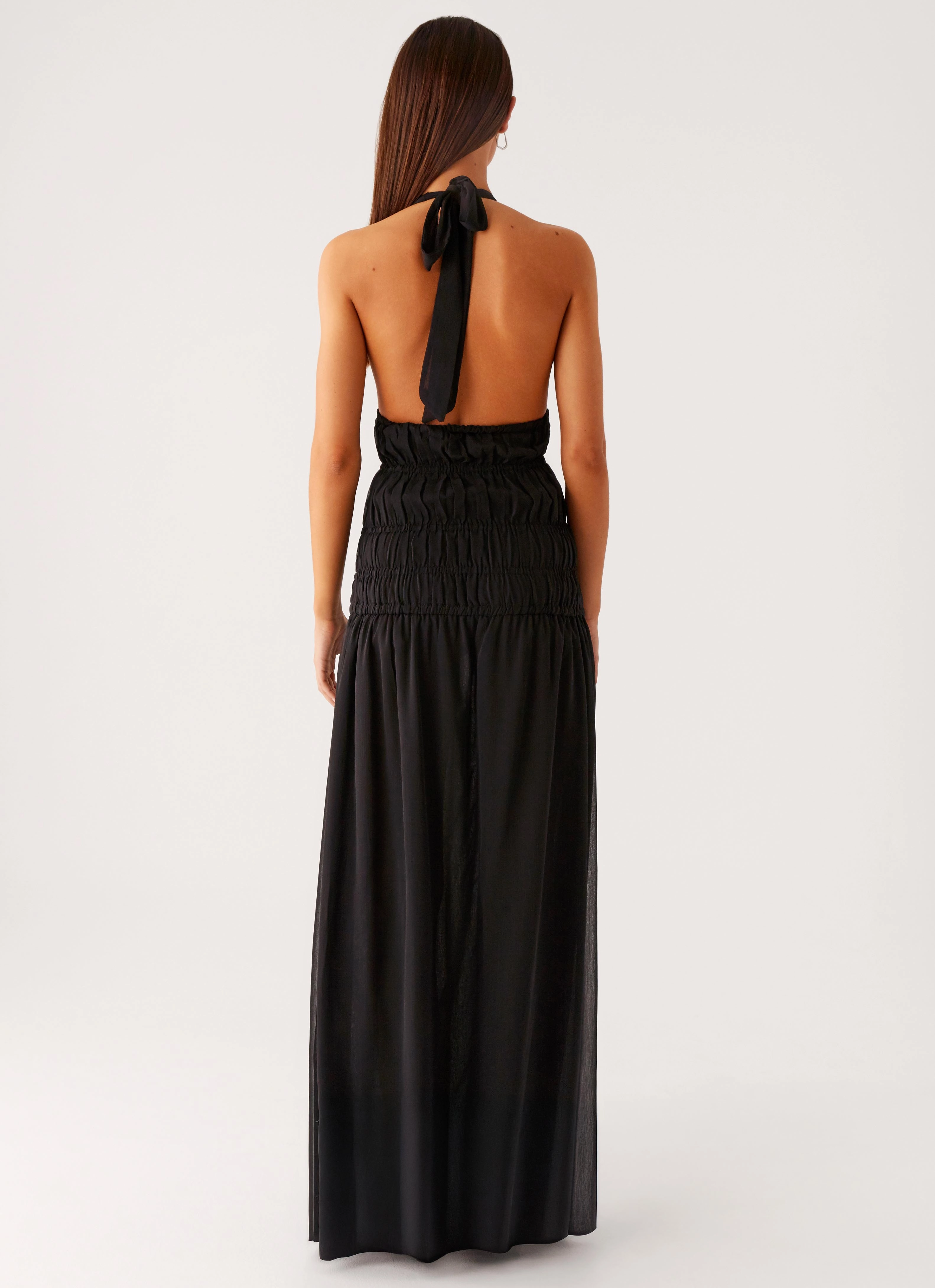 Dione Halter Maxi Dress - Black