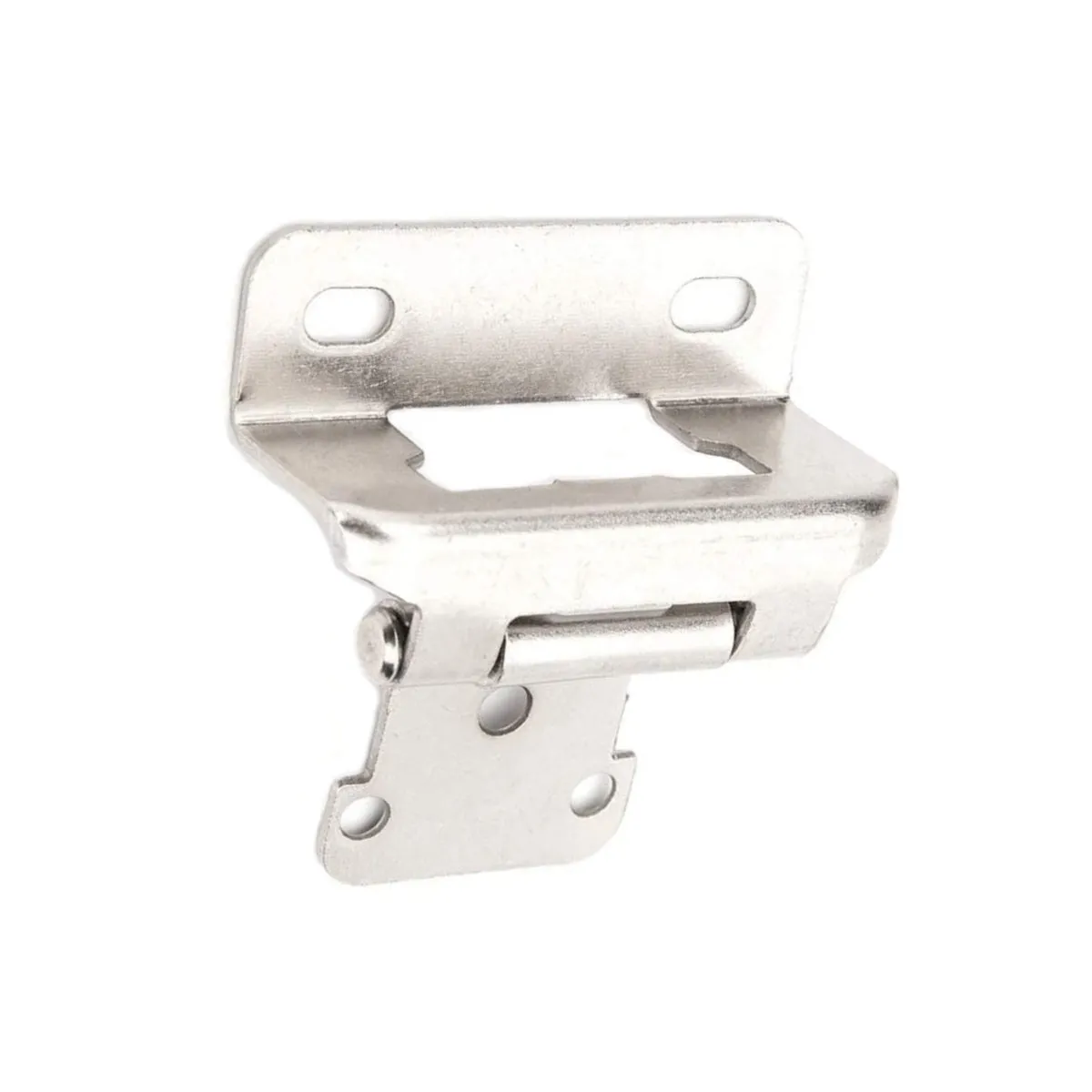 Diversa Partial Wrap 1/2" Overlay Brushed Satin Nickel Cabinet Hinges (Pair)