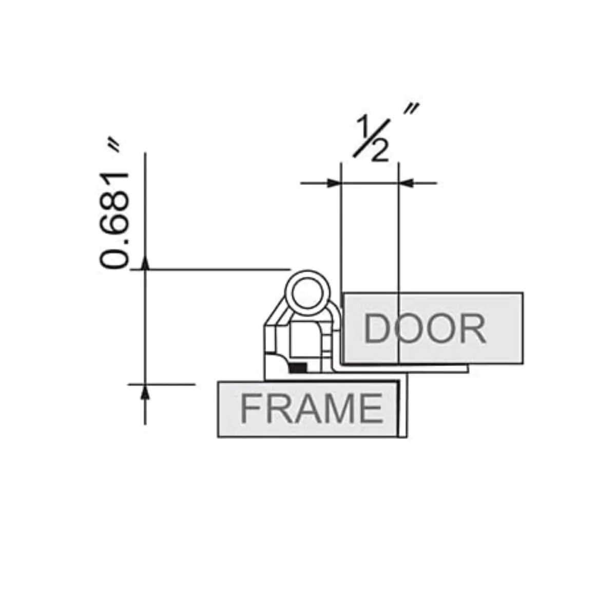Diversa Partial Wrap 1/2" Overlay Brushed Satin Nickel Cabinet Hinges (Pair)