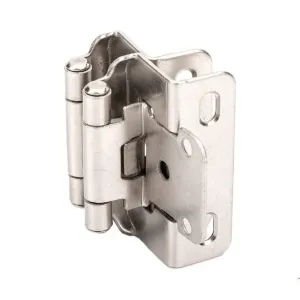 Diversa Partial Wrap 1/2" Overlay Brushed Satin Nickel Cabinet Hinges (Pair)