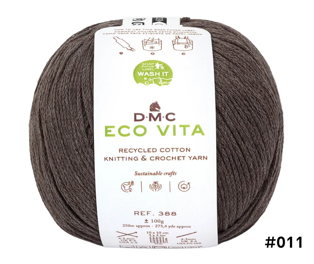 DMC Eco Vita Recycled Cotton Knitting & Crochet Yarn - Various Colours