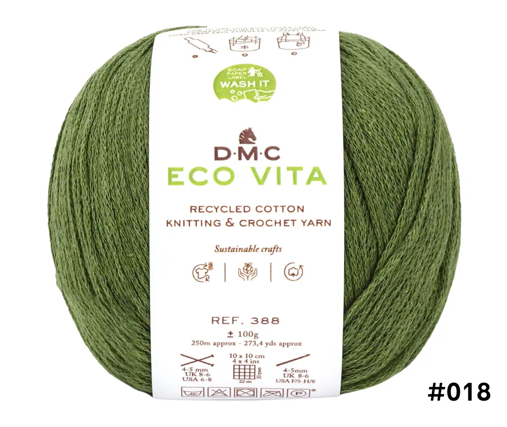 DMC Eco Vita Recycled Cotton Knitting & Crochet Yarn - Various Colours
