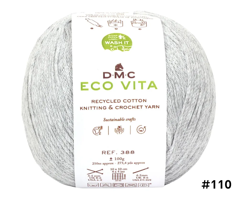 DMC Eco Vita Recycled Cotton Knitting & Crochet Yarn - Various Colours