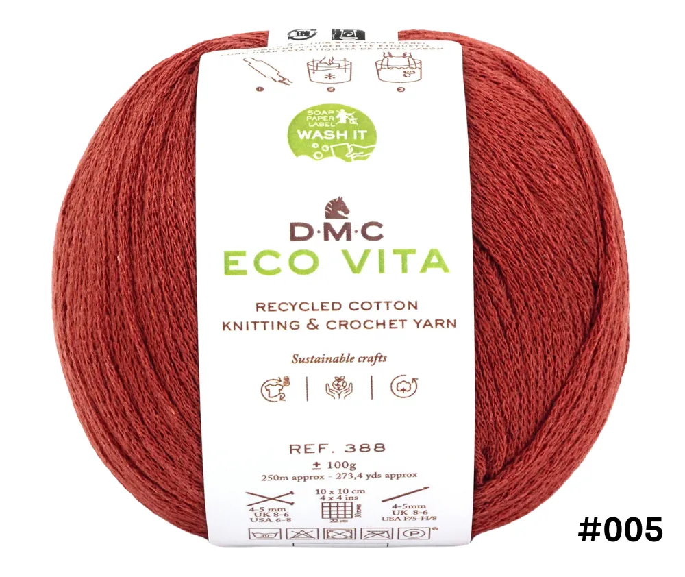 DMC Eco Vita Recycled Cotton Knitting & Crochet Yarn - Various Colours