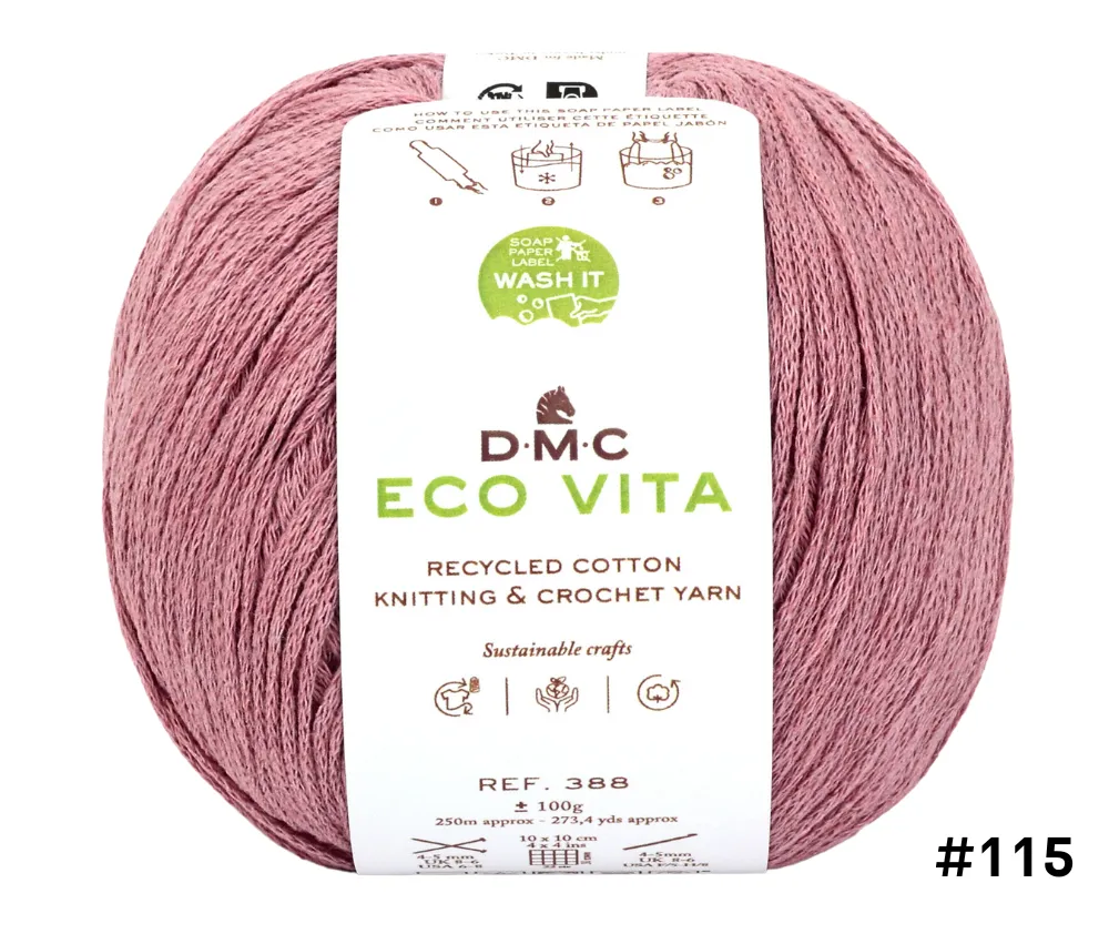 DMC Eco Vita Recycled Cotton Knitting & Crochet Yarn - Various Colours