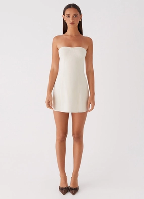 Do It That Way Linen Mini Dress - Ivory Do It That Way Linen Mini Dress - Ivory