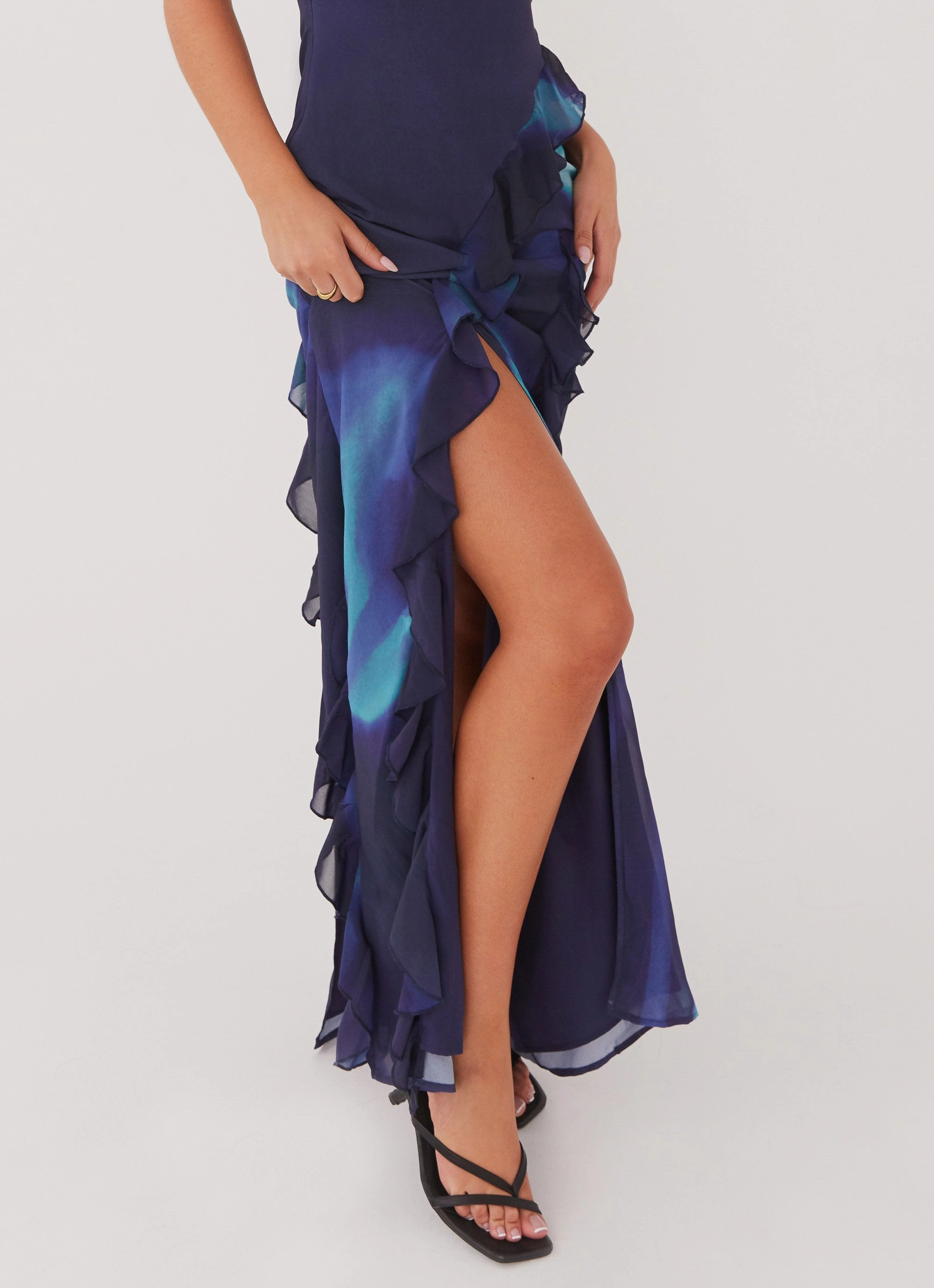 Do No Wrong Ruffle Maxi Dress - Cyber Rose