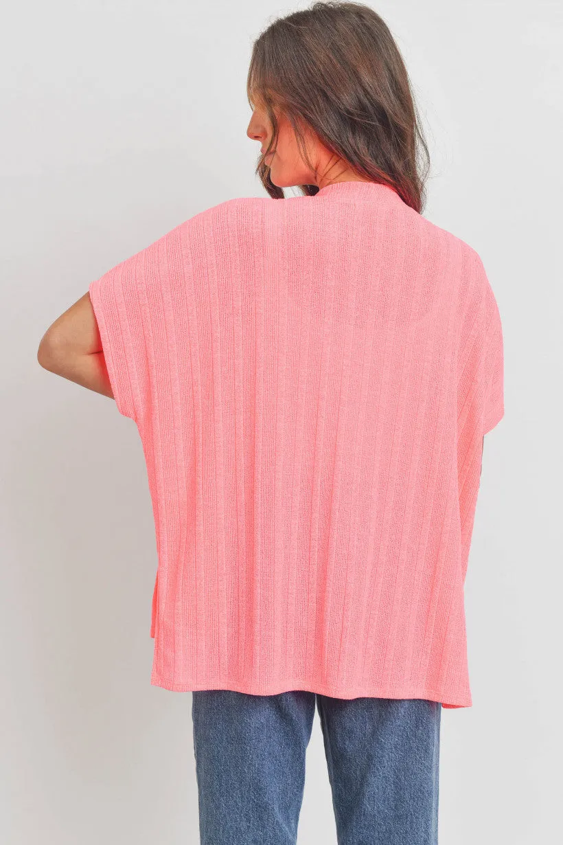 Dolman Sleeve Open Closure Knit Cardigan