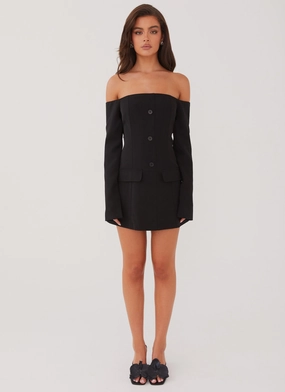 Dominique Blazer Mini Dress - Black Dominique Blazer Mini Dress - Black