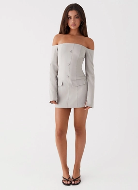 Dominique Blazer Mini Dress - Grey Dominique Blazer Mini Dress - Grey