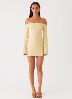 Dominique Blazer Mini Dress - Yellow Dominique Blazer Mini Dress - Yellow
