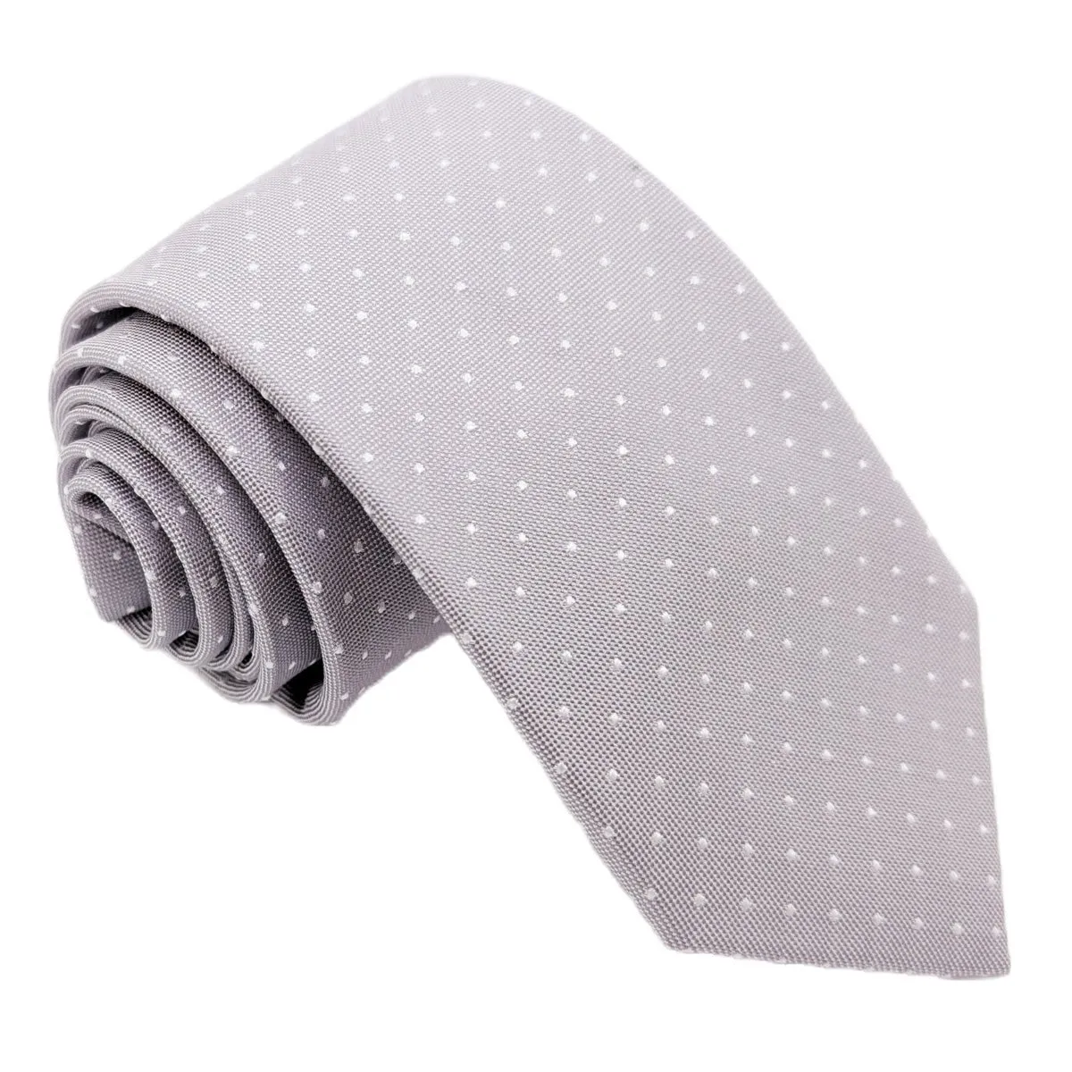 Dotty Silver Silk Wedding Swatch