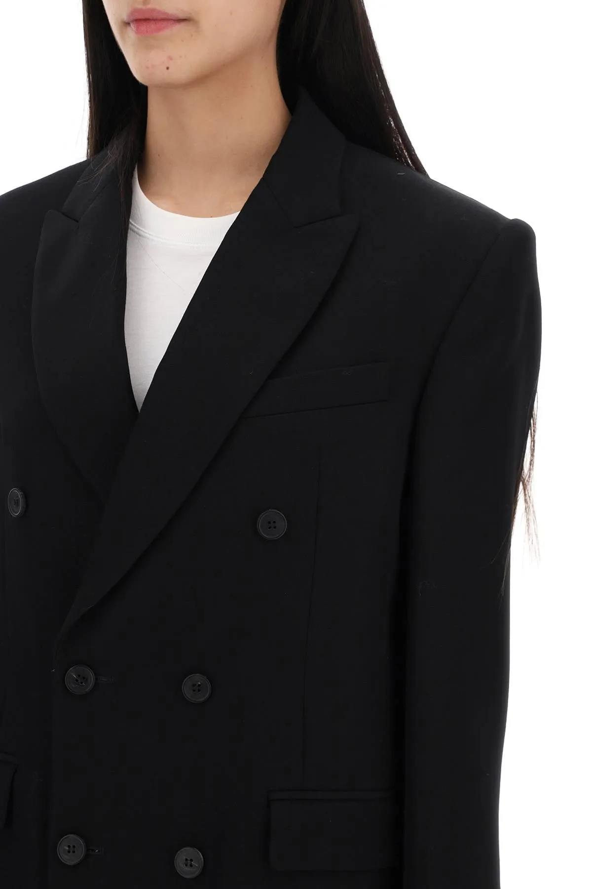double-breasted blazer W4007PC BLACK