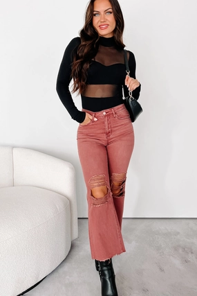 Doyle High Rise 90s Vintage Vervet Crop Flare Jeans (Russet) Doyle High Rise 90s Vintage Vervet Crop Flare Jeans (Russet)