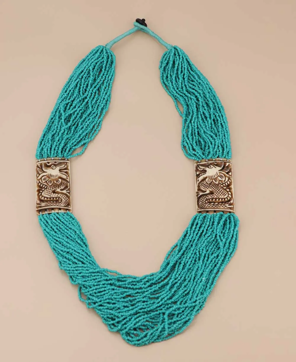 Dragon Carving Statement Necklace