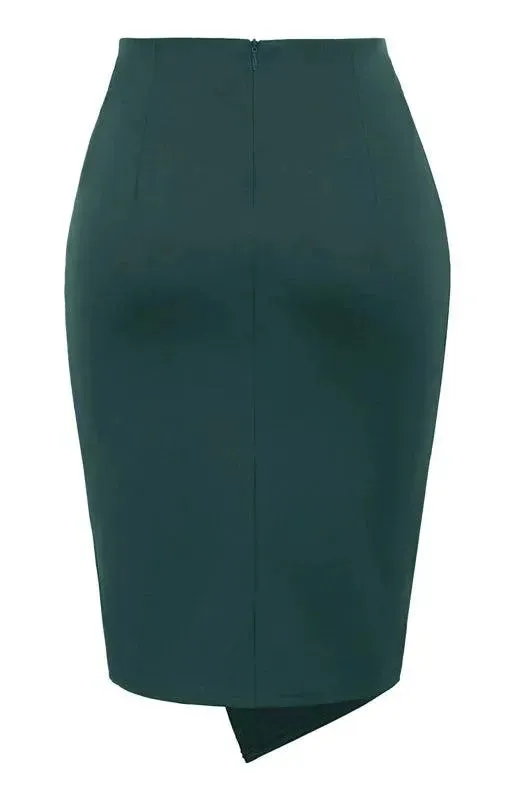 Draped Asymmetrical Fashion Pleated Skirt
