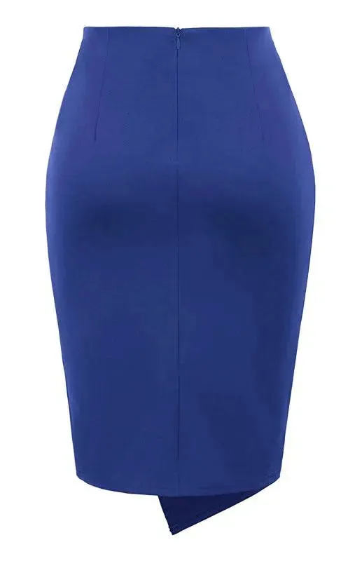 Draped Asymmetrical Fashion Pleated Skirt