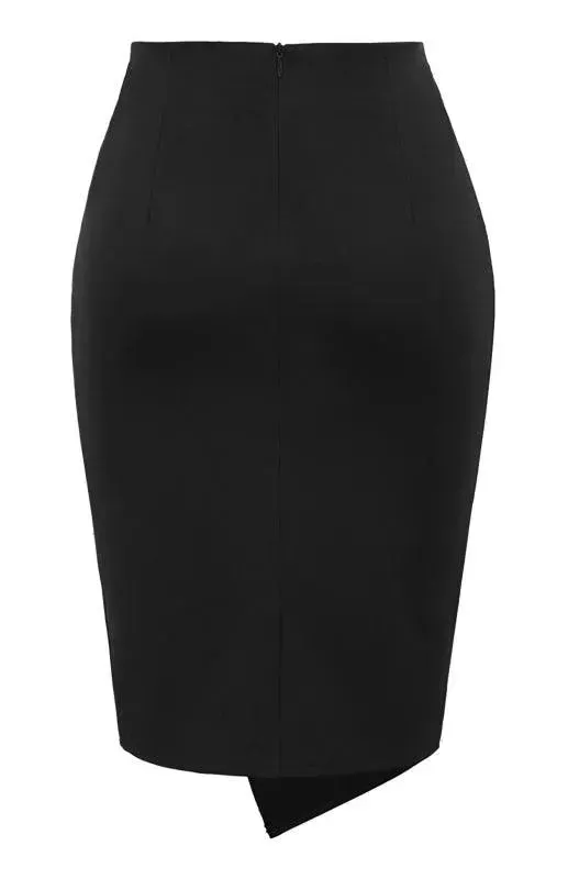 Draped Asymmetrical Fashion Pleated Skirt