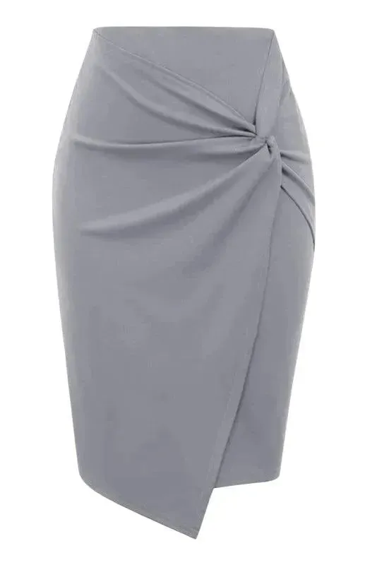 Draped Asymmetrical Fashion Pleated Skirt