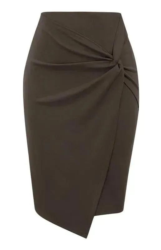 Draped Asymmetrical Fashion Pleated Skirt