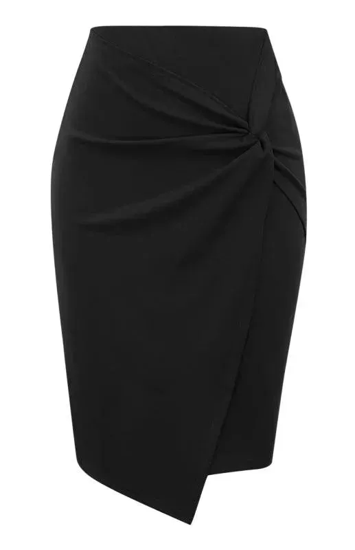 Draped Asymmetrical Fashion Pleated Skirt