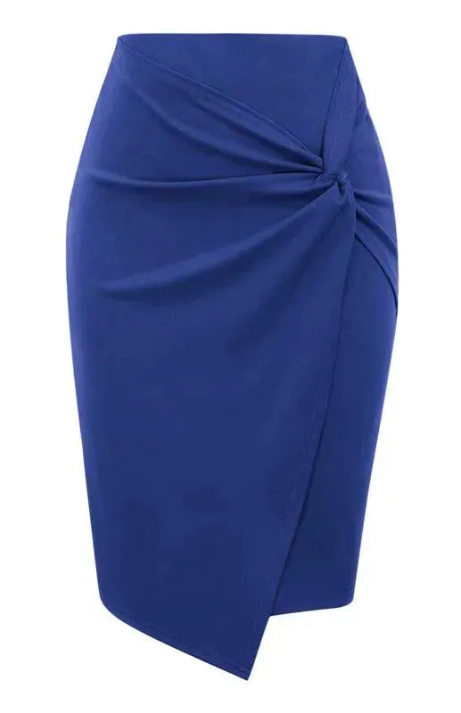 Draped Asymmetrical Fashion Pleated Skirt